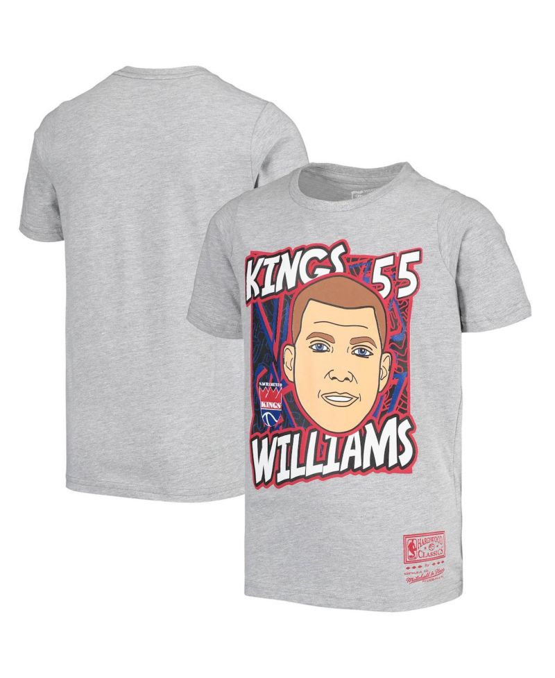 Big Boys Jason Williams Gray Sacramento Kings Hardwood Classics King of the Court Player T-shirt