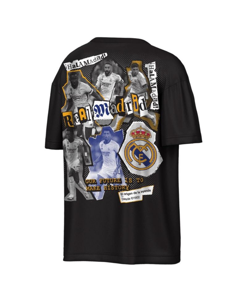Men's Black Real Madrid Oversized Ransom T-Shirt