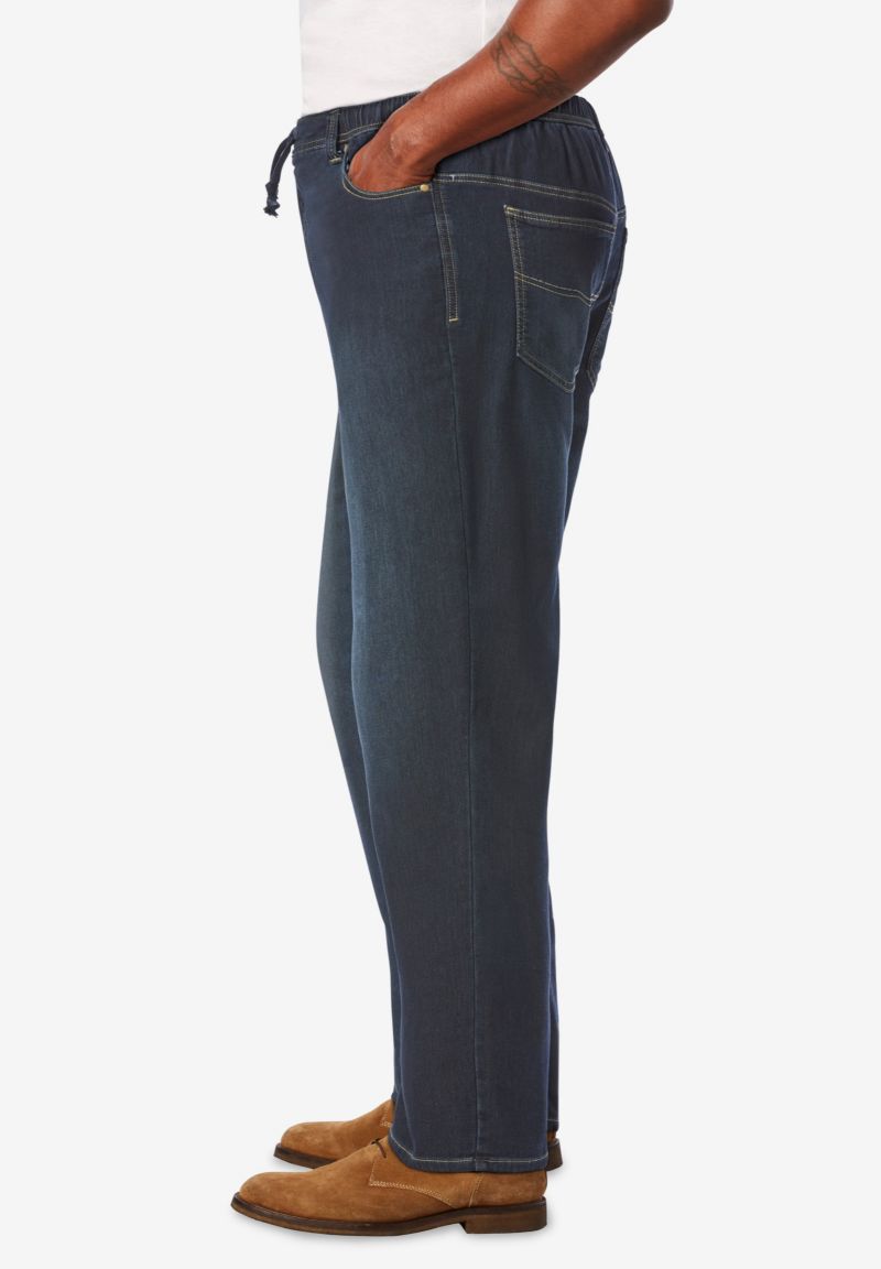 Men's 5-Pocket Relaxed Fit Denim Look Sweatpants