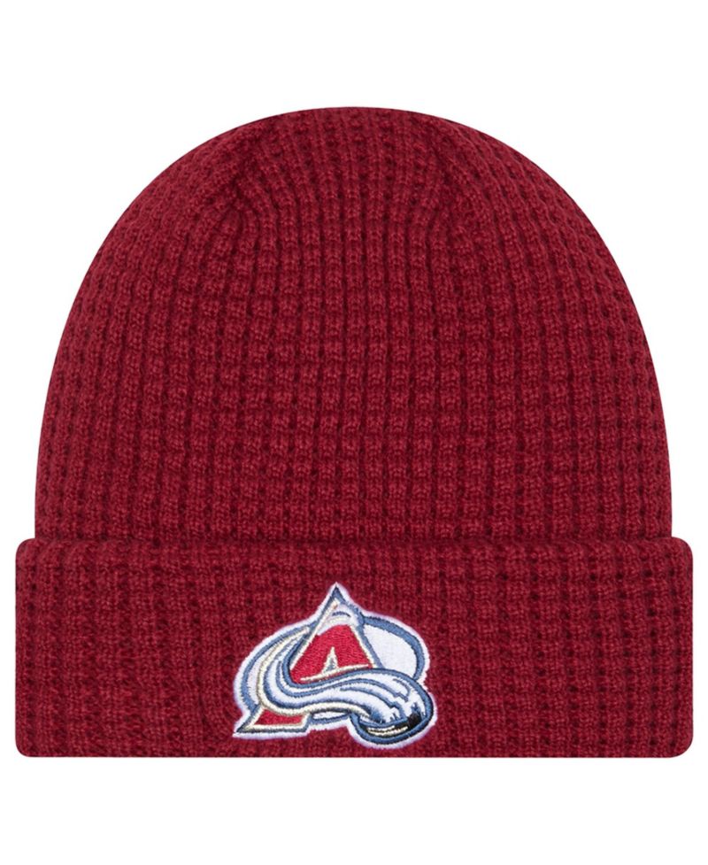 Men's Burgundy Colorado Avalanche Waffle Cuffed Knit Hat