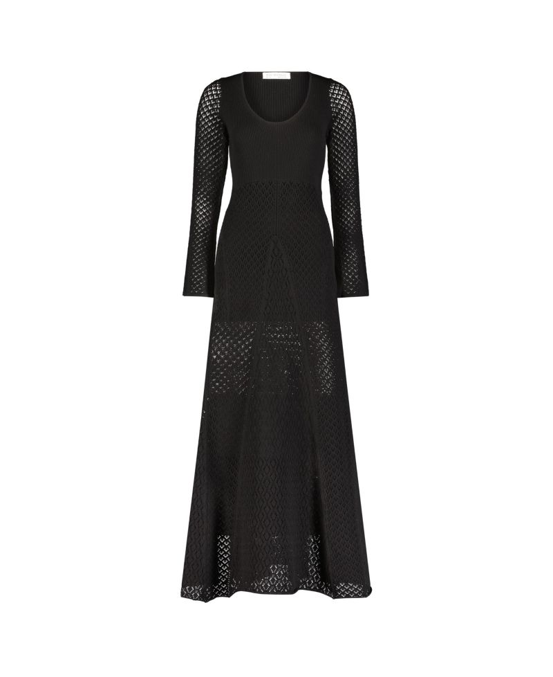 Women's Scoop Neck Long Sleeve Knit Maxi Dress