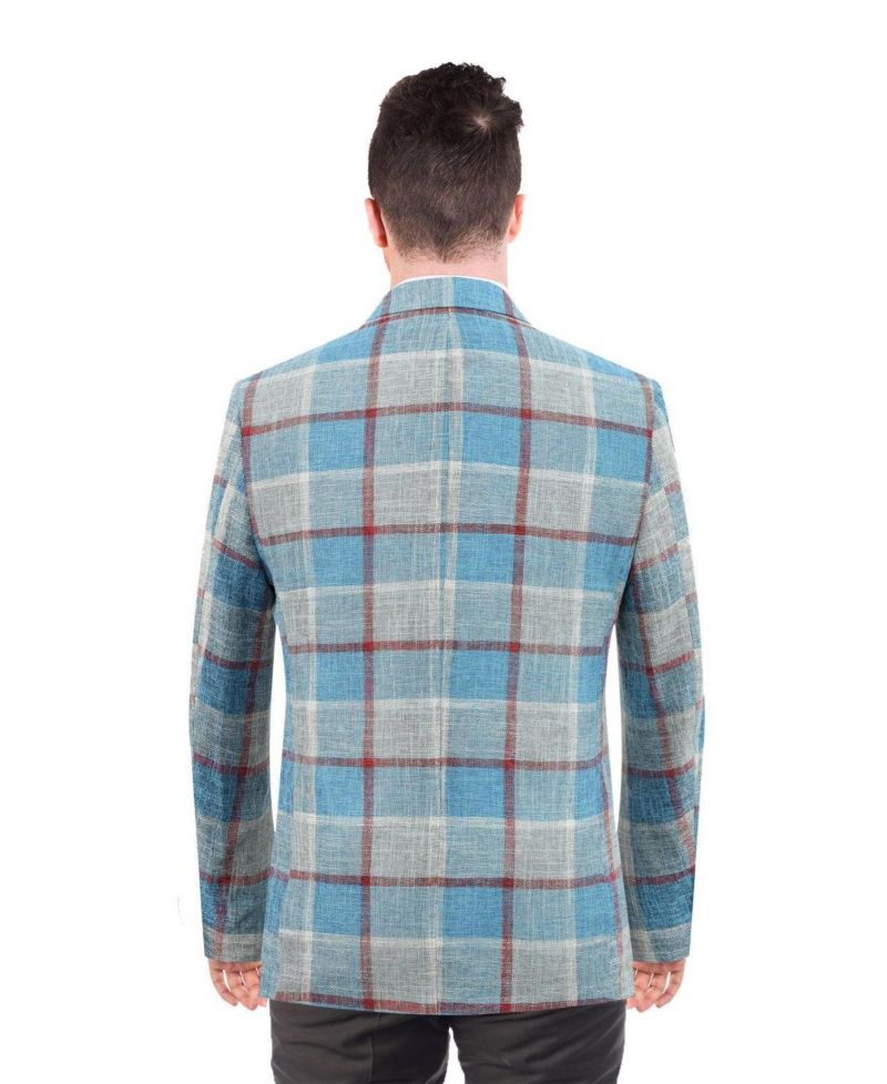 Men's Slim Fit Plaid Sports Blazer