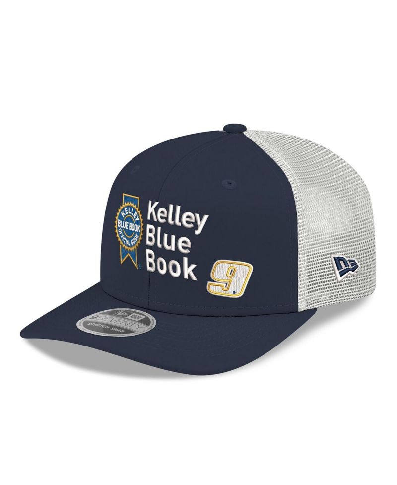Men's Navy/White Chase Elliott 2026 Kelly Blue Book 9SEVENTY Adjustable Trucker Hat