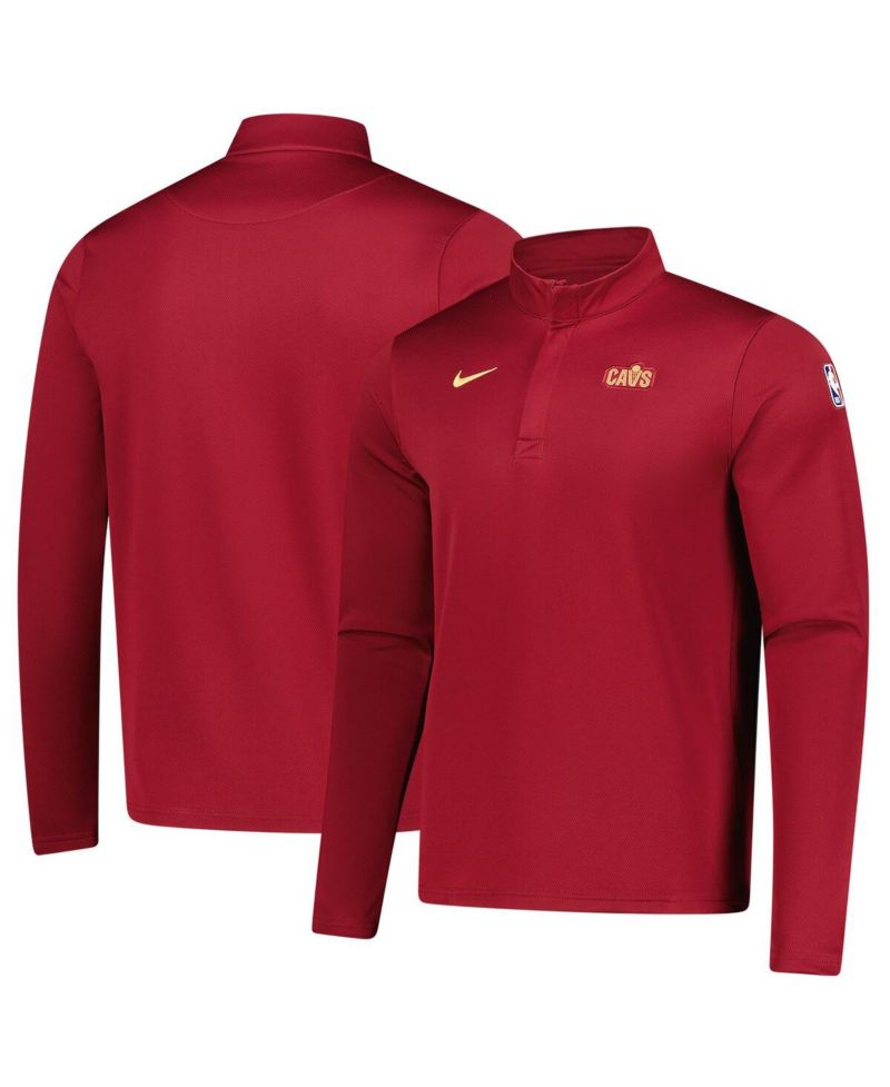 Men's Wine Cleveland Cavaliers 2025/26 Authentic Coaches Quarter-Zip Dri-Fit Sweatshirt