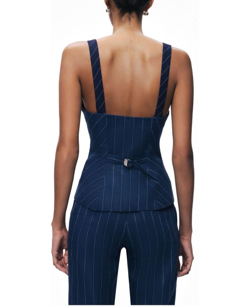 Women's Pinstripe Corset Bustier Top