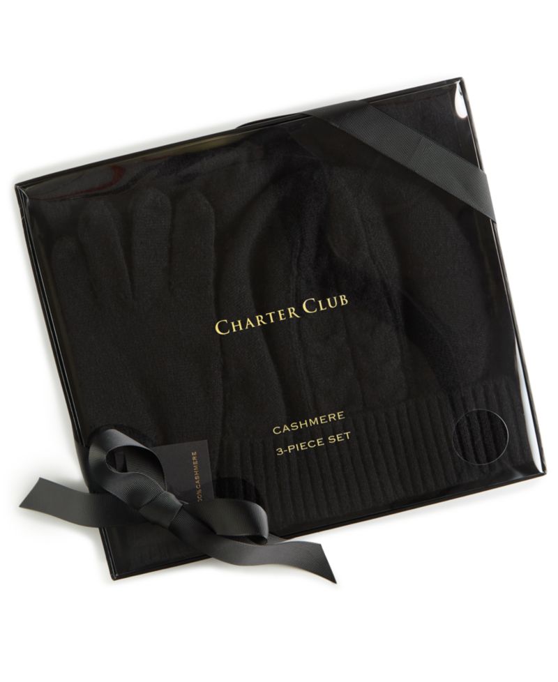 Cashmere Hat, Gloves & Scarf Boxed Gift Set