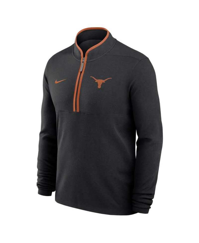 Men's Black Texas Longhorns Courtside Victory Dri-FIT Half-Zip Pullover Sweatshirt