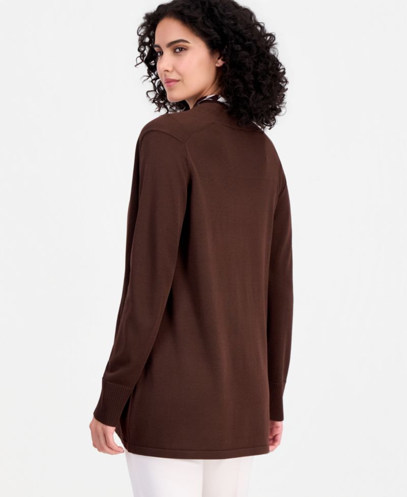 Women's Open-Front Rib Pocket Cardigan