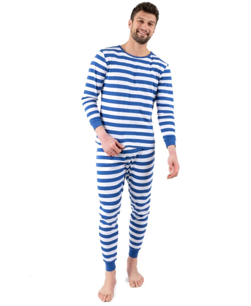Men's Men s Two Piece Cotton Striped Holiday Pajamas