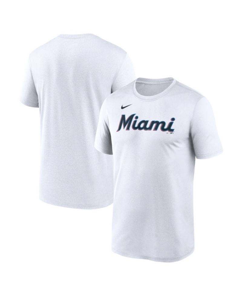 Men's White Miami Marlins New Legend Wordmark Dri-FIT T-Shirt