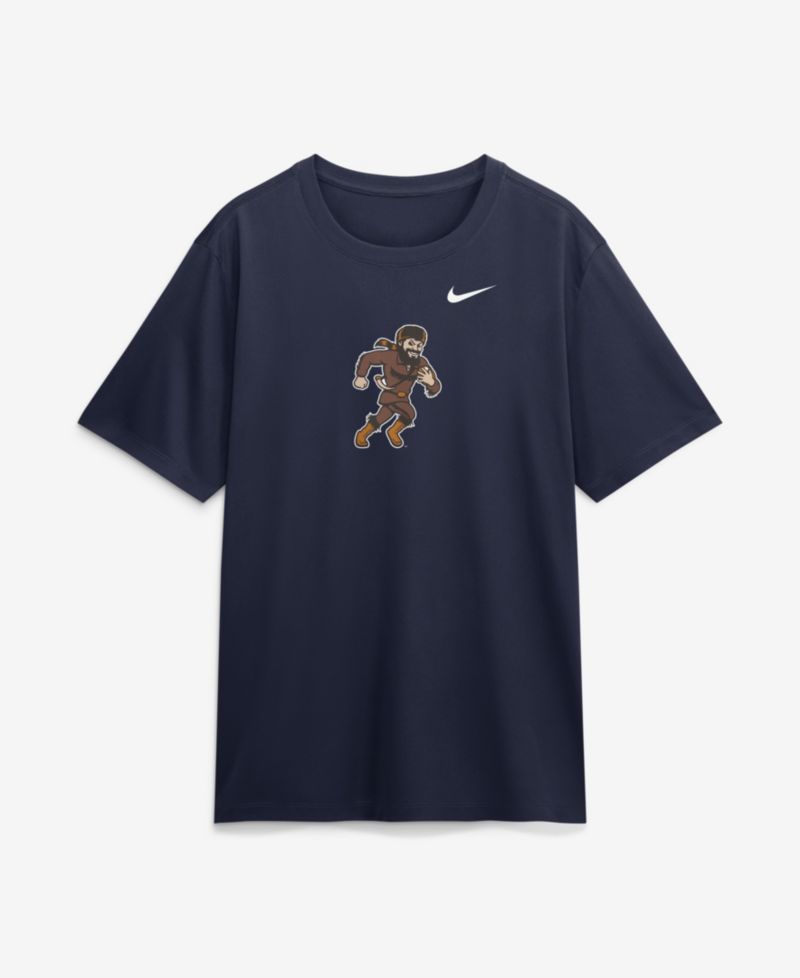 Men's Navy West Virginia Mountaineers Rushing Mascot Dri-FIT T-Shirt