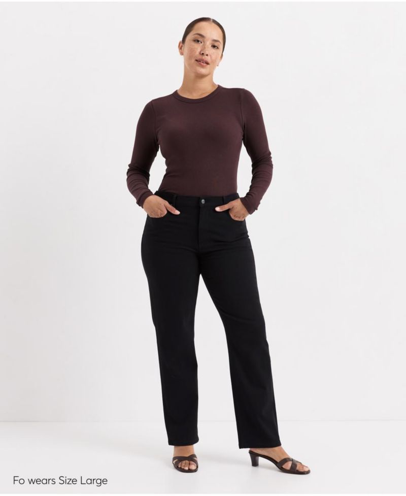 Women's All-Day Twill Straight Cotton-Blend Pants