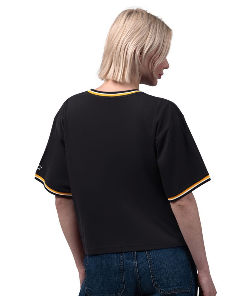 Women's Black Pittsburgh Steelers Ace Cropped T-Shirt