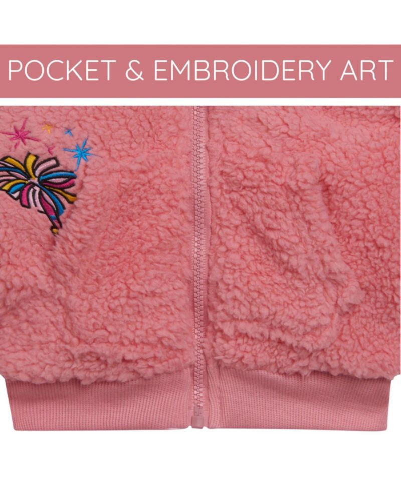 Baby Girls Fleece Zip Up Hoodie to (12 Months - 7-8