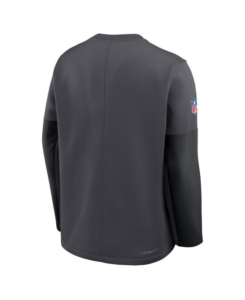 Men's Anthracite Dallas Cowboys Sideline Coach Therma-FIT Long Sleeve T-Shirt