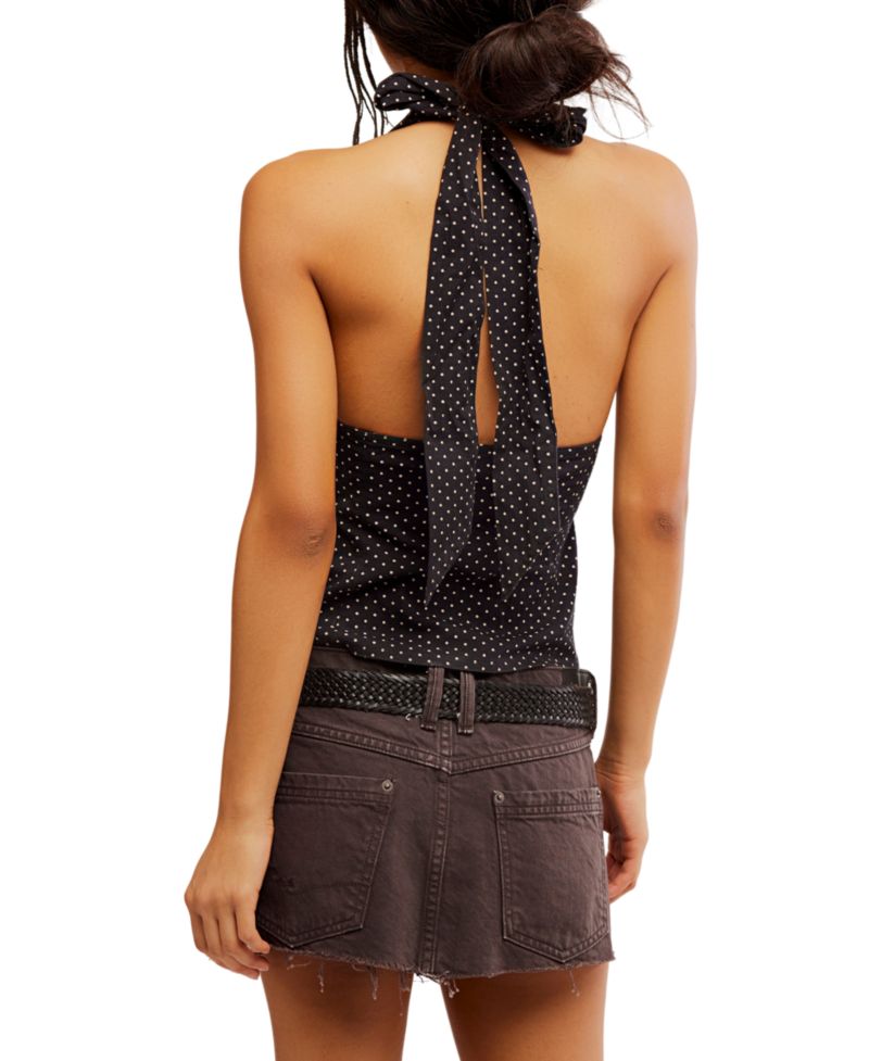 Women's Cotton-Blend Ramona Printed Halter Neck Top
