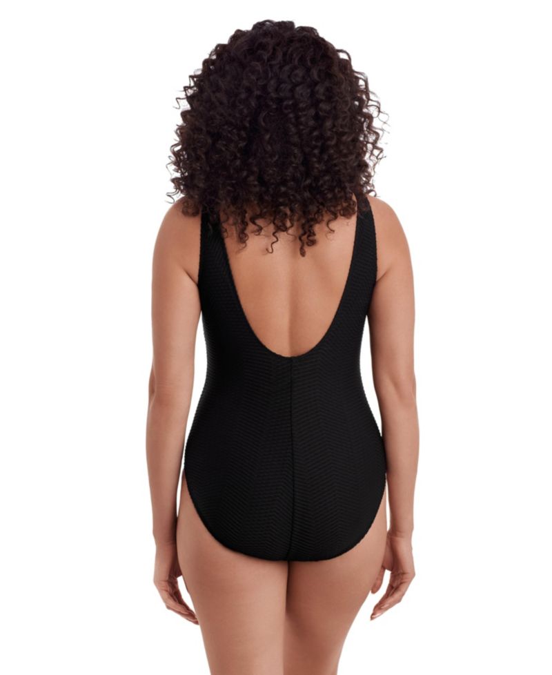 Women's Texture Luxe Sweetheart Inset Tank Long Torso One-Piece Swimsuit