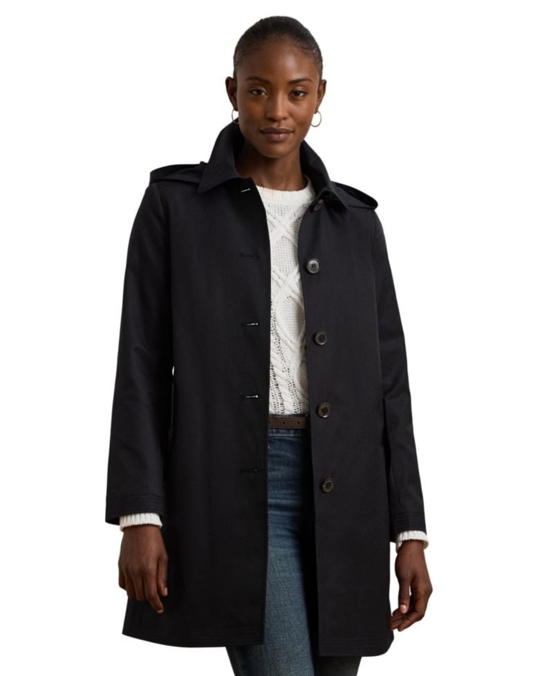 Women's Hooded Water-Resistant A-Line Raincoat, Created for Macy's