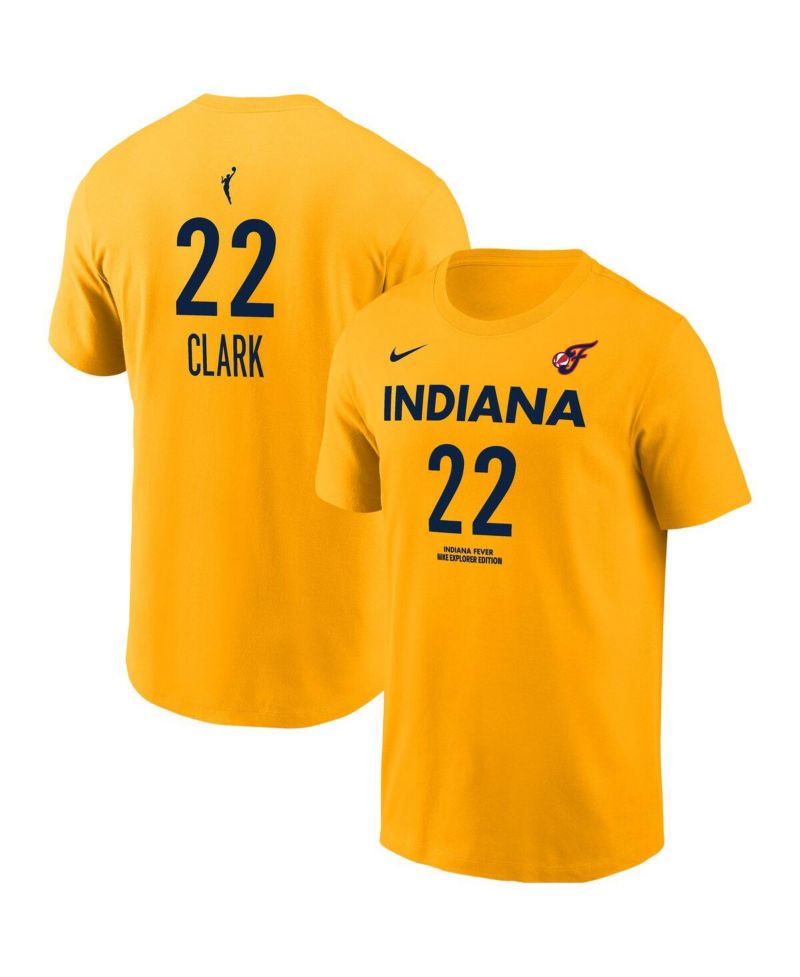 Men's and Women's Caitlin Clark Gold Indiana Fever Name & Number T-Shirt