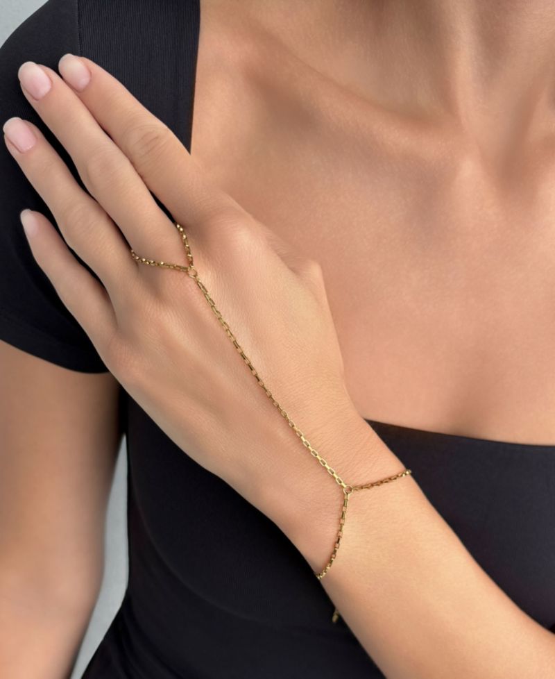 Tarnish Resistant Gold Paperclip Handchain