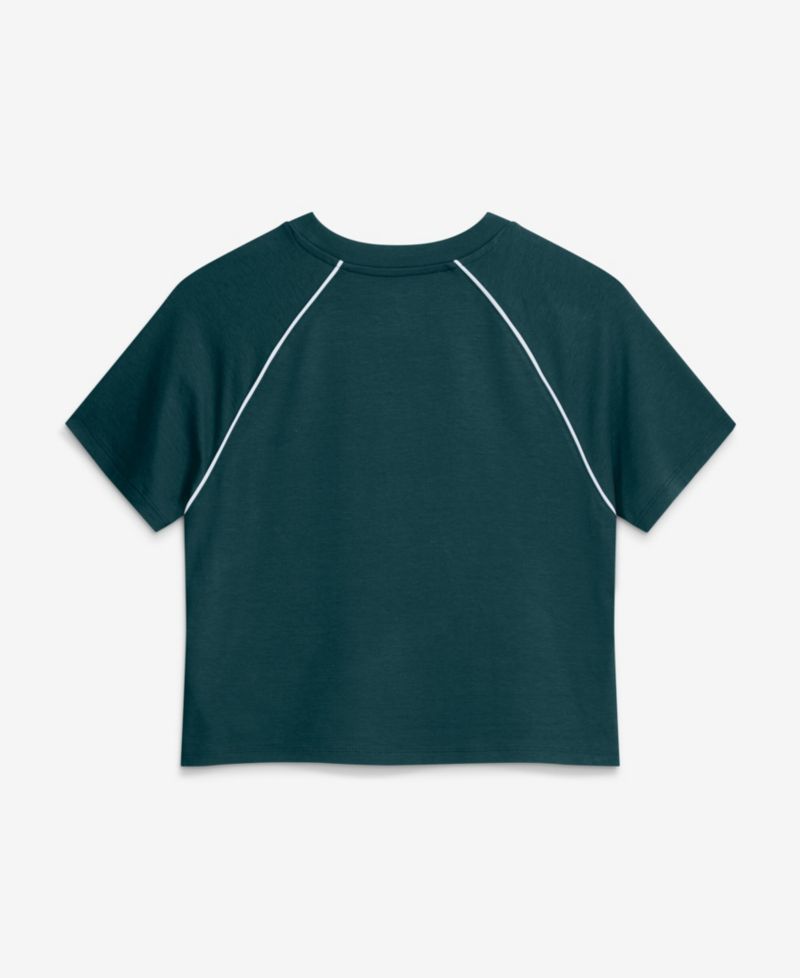 Women's Philadelphia Eagles Offensive Scheme Cropped Raglan Crewneck T-Shirt