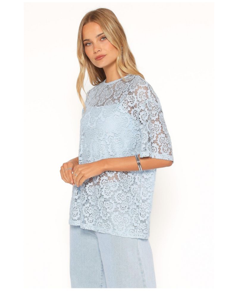 Women's Tia Sheer Lace Short-Sleeve T-Shirt
