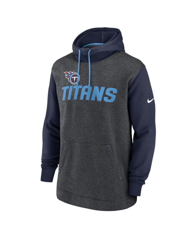 Men's Heathered Charcoal/Navy Tennessee Titans Surrey Legacy Pullover Hoodie