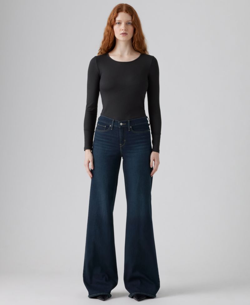 Plus Size Mid Rise 318 Shaping Wide-Leg Jeans
