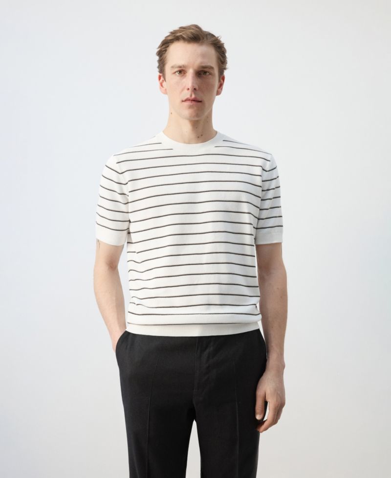 Men's Striped Knit Cotton T-Shirt