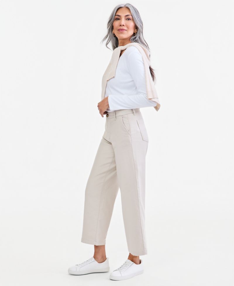 Plus High Stretch High-Rise Cropped Wide-Leg Pants