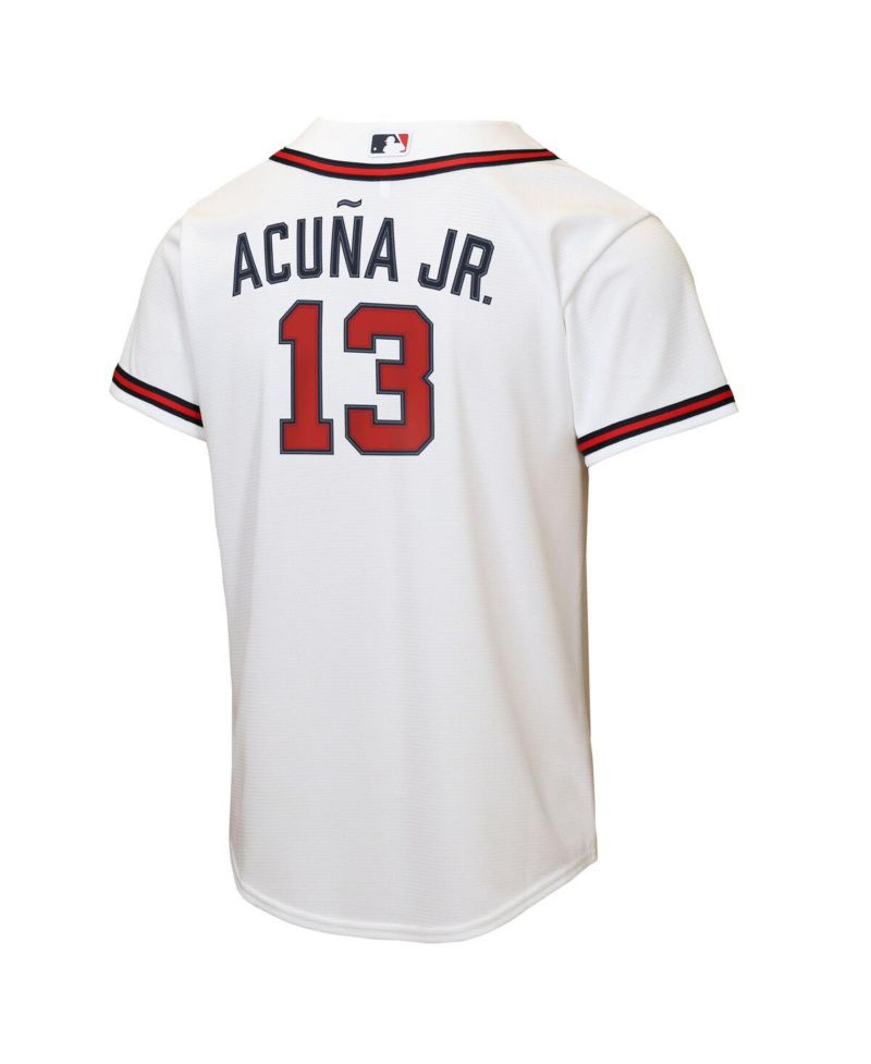 Big Boys and Girls Ronald Acu&ntilde;a Jr. White Atlanta Braves Home Replica Player Jersey