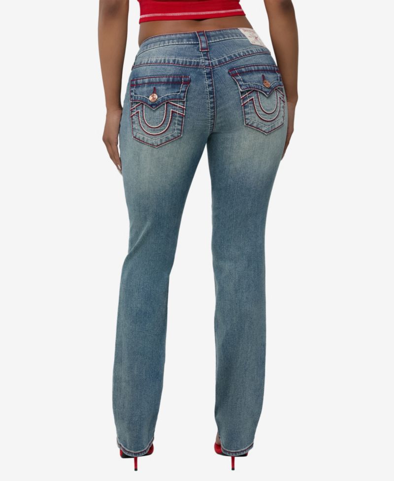 Women's Billie Low-Rise Straight-Leg Flap-Pocket Jeans