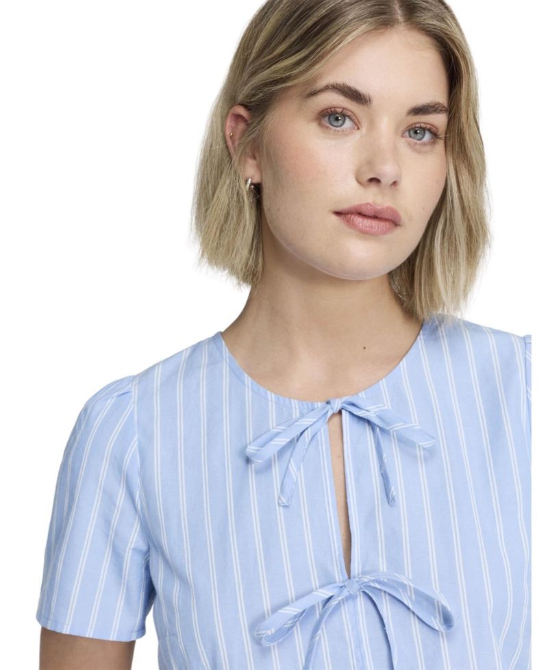 Women's Bridie Peplum Tie-Front Short-Sleeve Blouse