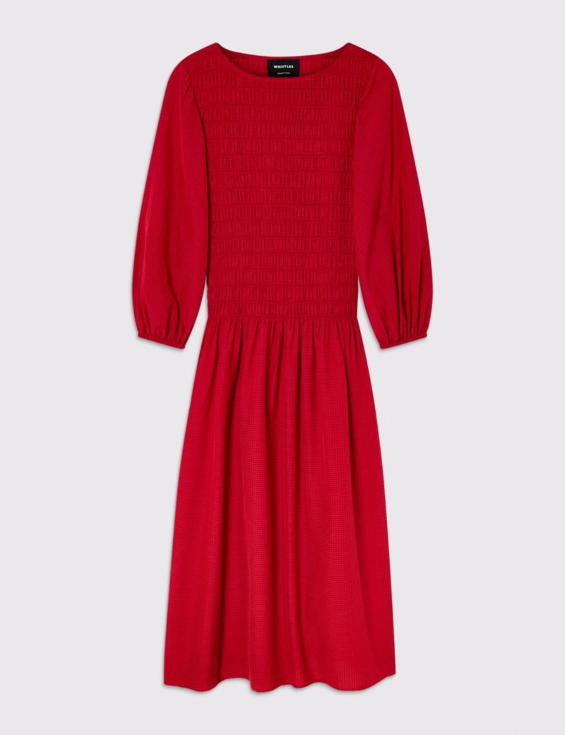 Women's Smocked Bodice Midi Dress
