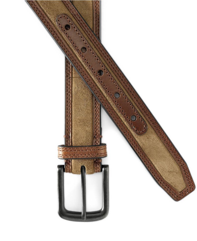 Big & Tall Rugged Leather Antique Brass Belt
