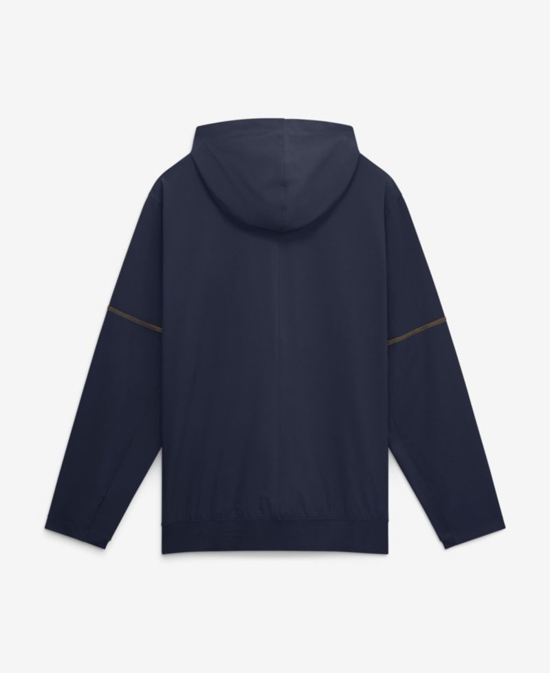 Men's Navy West Virginia Mountaineers 2026 Sideline Anorak Half-Zip Hooded Sweatshirt