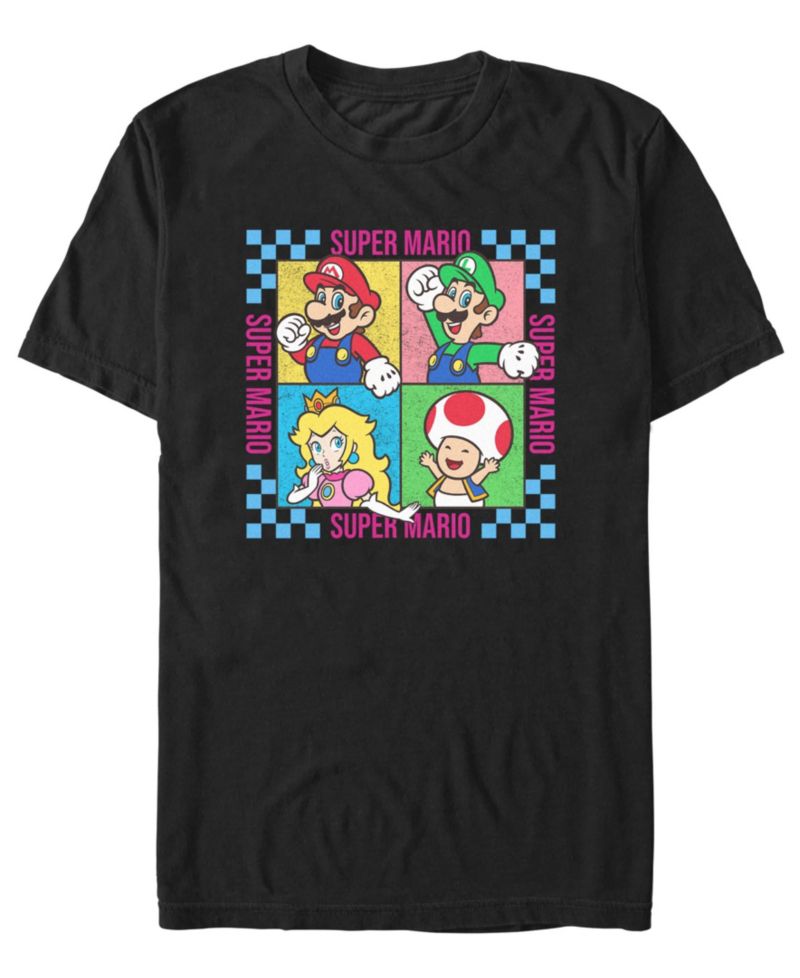 Men's Nintendo Mario Group Four Square T-Shirt