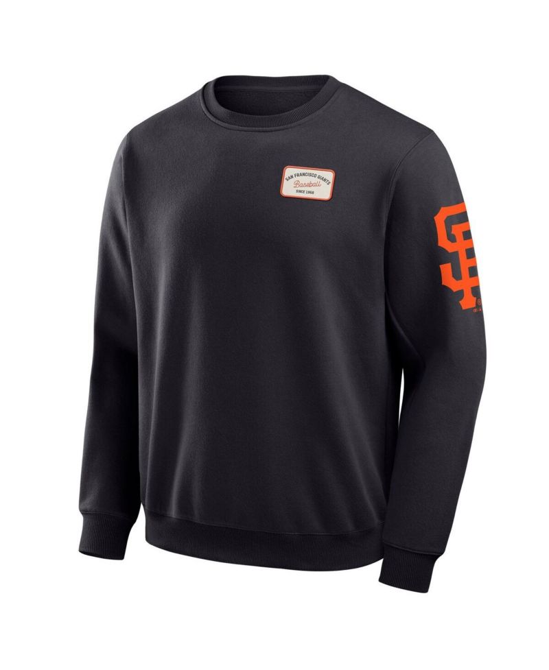 Darius Rucker Collection by Men's Black San Francisco Giants Washed Crew Neck Pullover Sweatshirt