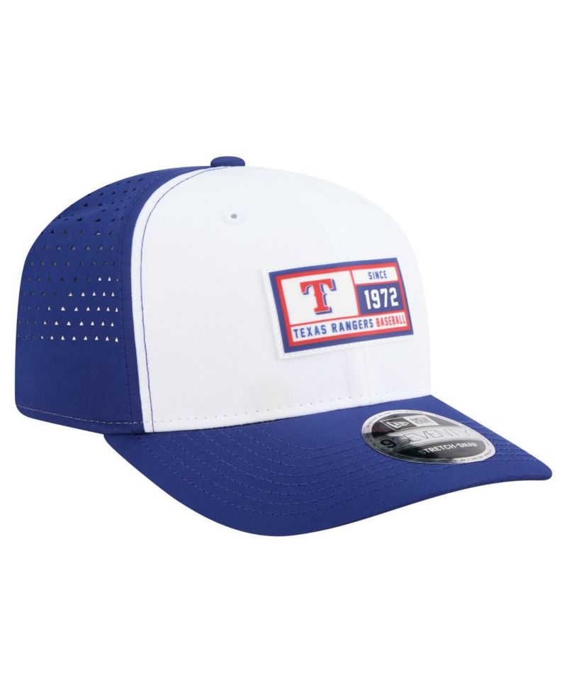 Men's White/Royal Texas Rangers Established Patch 9SEVENTY Adjustable Hat