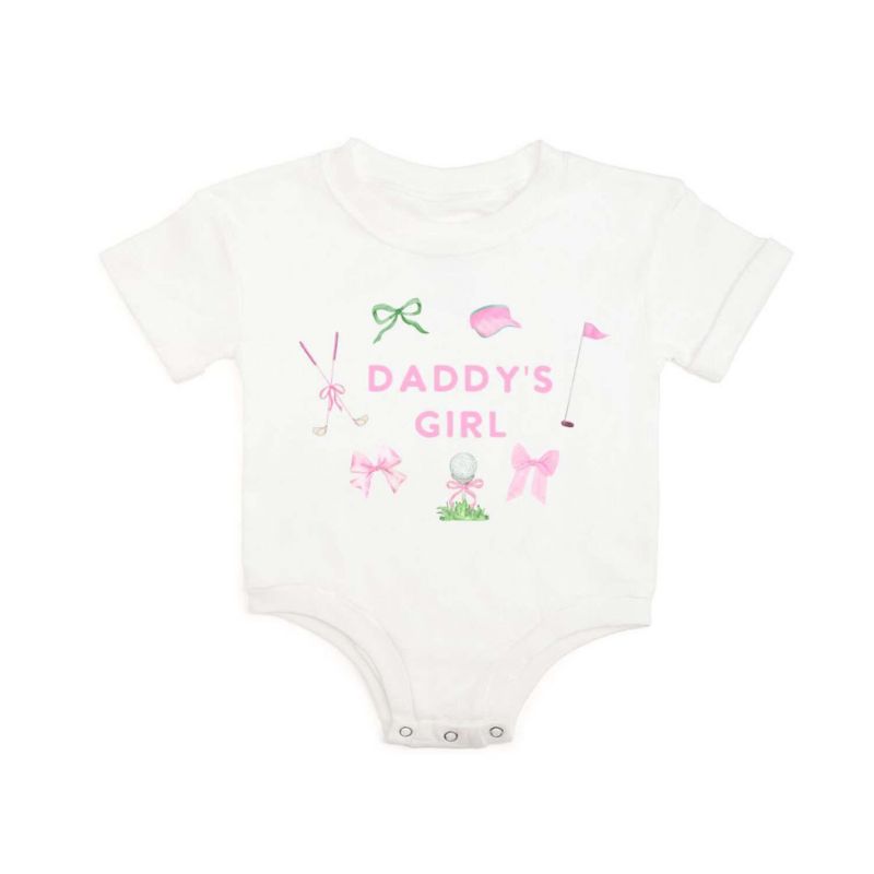 Baby Girls Daddy's Golf Icon Short Sleeve Romper