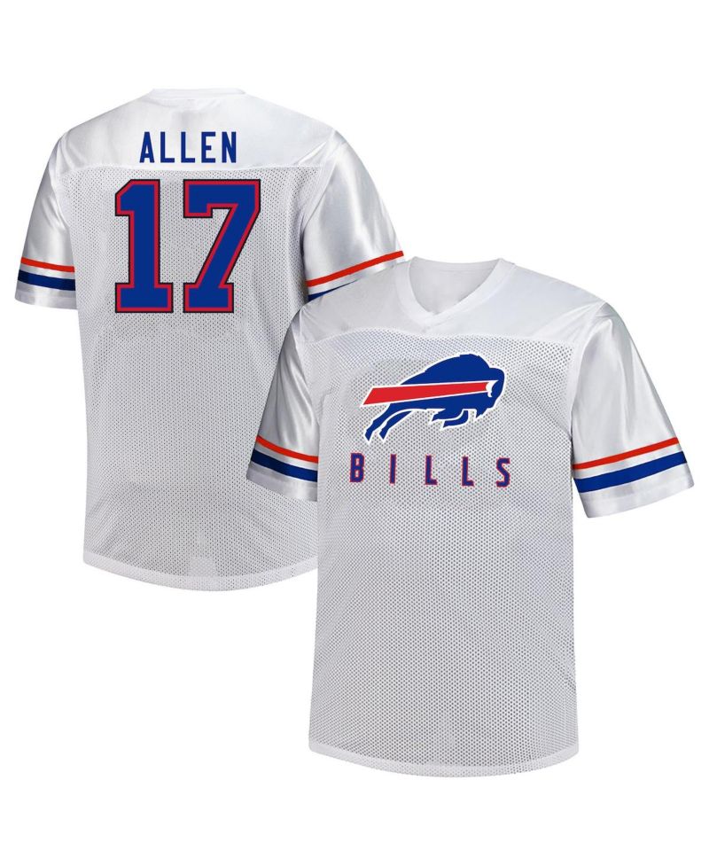 Men's Josh Allen White Buffalo Bills Big & Tall V-Neck Fashion Jersey