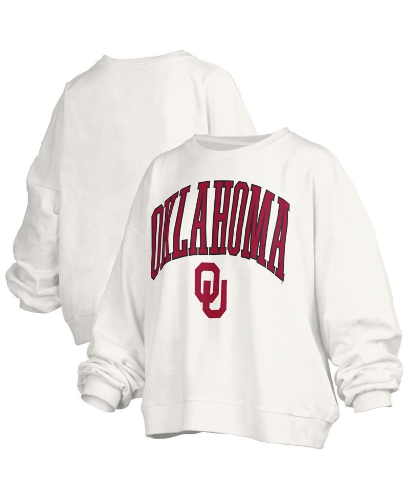 Women's White Oklahoma Sooners Janise Fleece Sweatshirt
