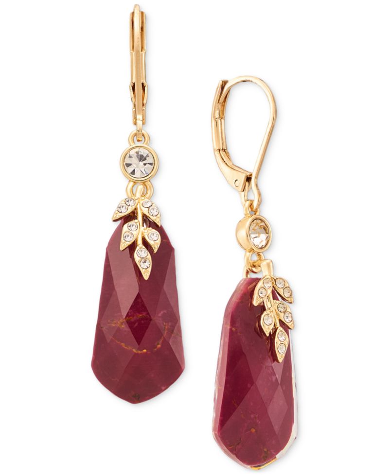 Pav&eacute; Stone Drop Earrings