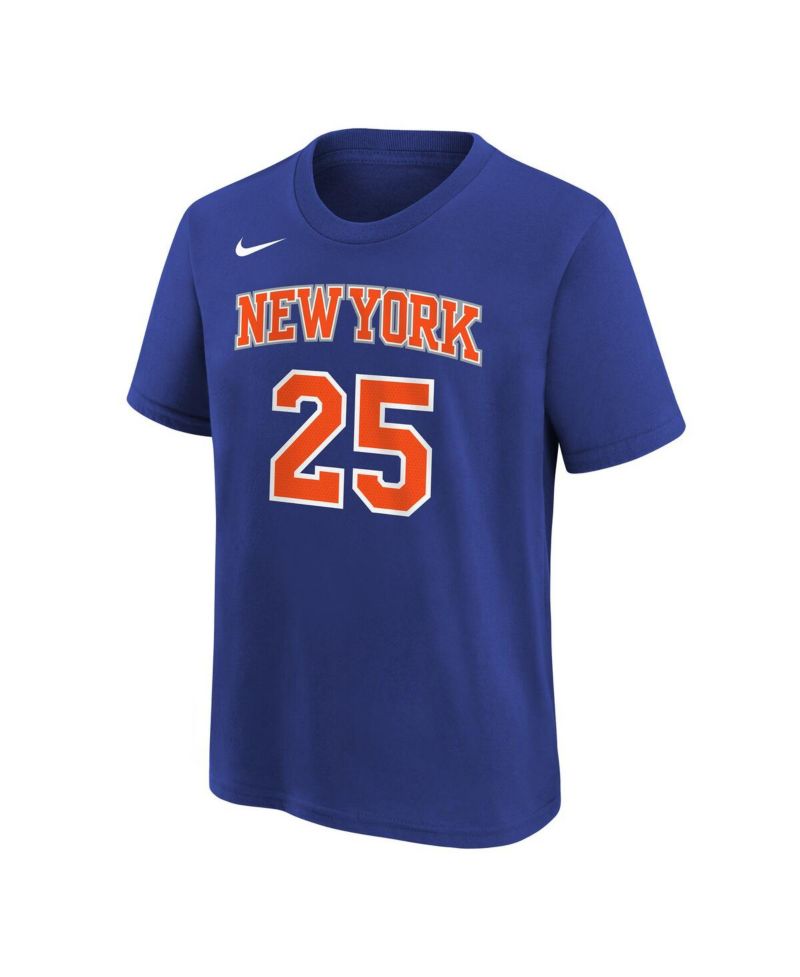 Big Boys and Girls Mikal Bridges Blue New York Knicks Icon Name & Number T-Shirt