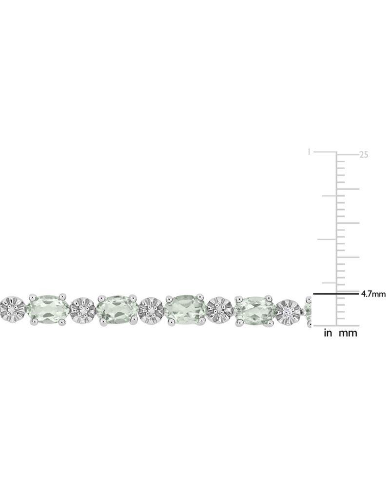 Green Quartz (7-3/8 ct. t.w.) & Diamond Accent Link Bracelet in Sterling Silver