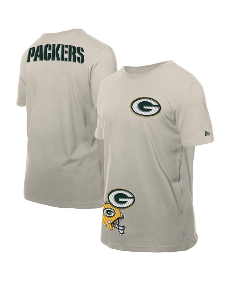 Men's Light Beige Green Bay Packers Multi Patch T-Shirt
