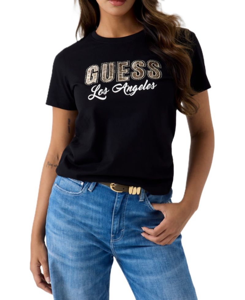 Women's Script Rhinestone Logo Crewneck T-Shirt