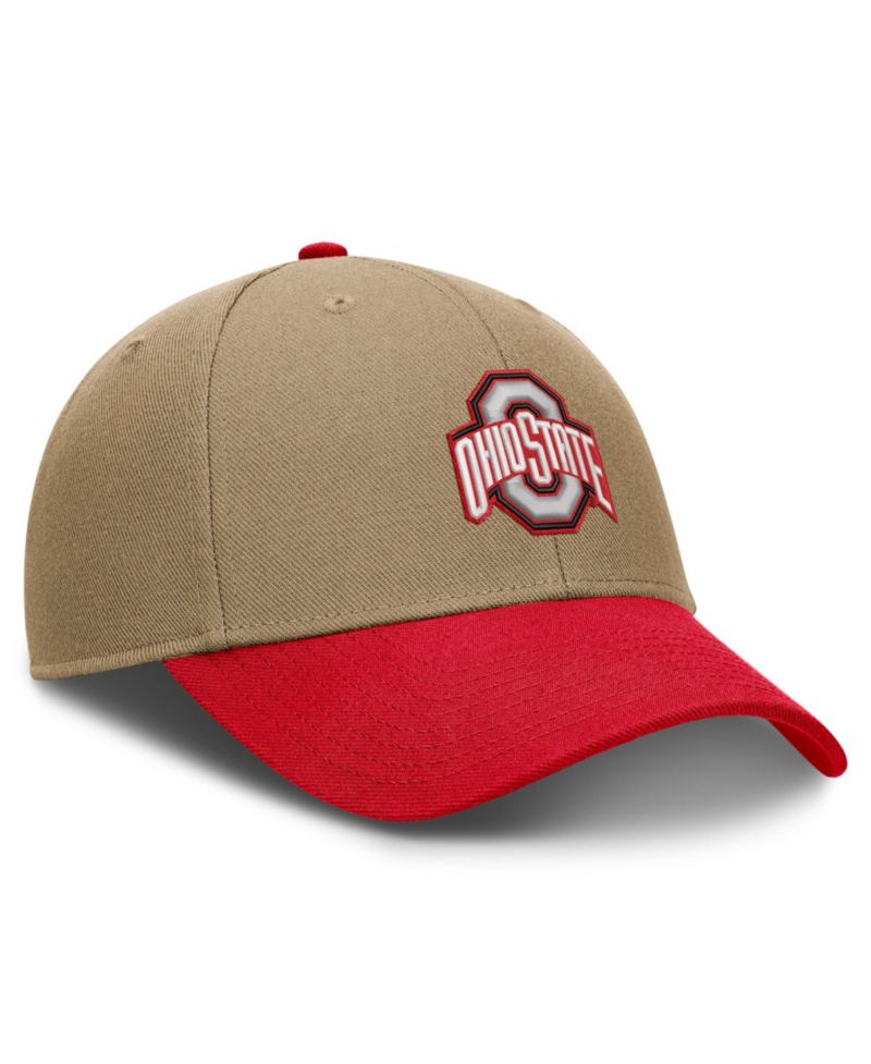 Men's and Women's Beige/Scarlet Ohio State Buckeyes Primetime Rise Dri-FIT Adjustable Hat