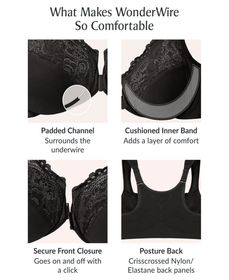 Plus Size WonderWire Front-Closure Underwire Bra