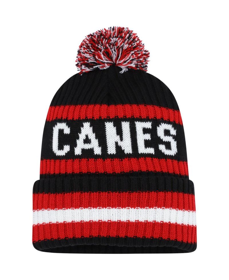 Men's Black Carolina Hurricanes Bering Cuffed Knit Hat with Pom